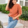 Norah Cinnamon Short Sleeve Sweater