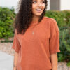 Norah Cinnamon Short Sleeve Sweater