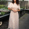 Nylah Blush Floral Mesh Dress