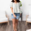 Opal Green Lace Top