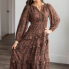 Paige Mahogany Floral Tiered Dress