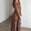 Paige Mahogany Floral Tiered Dress
