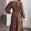 Paige Mahogany Floral Tiered Dress