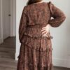 Paige Mahogany Floral Tiered Dress