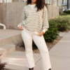 Paisley Olive Striped Sweatshirt