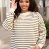 Paisley Olive Striped Sweatshirt