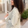 Paisley Olive Striped Sweatshirt