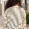 Paisley Olive Striped Sweatshirt
