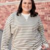 Paisley Olive Striped Sweatshirt