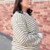 Paisley Olive Striped Sweatshirt