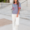Patty Pink and Teal Striped Top