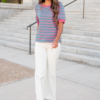 Patty Pink and Teal Striped Top