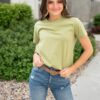 Peony Olive Basic Tee
