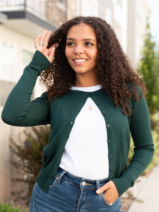 Phoebe Pine Green Cardigan