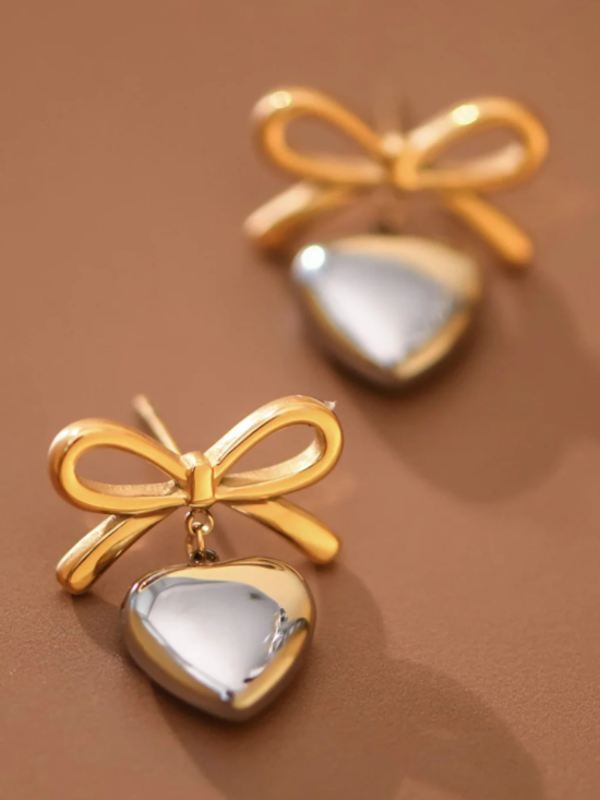 Piper 18K Heart Drop Earrings