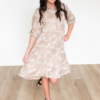 Railee Taupe Floral Button Down Dress