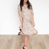 Railee Taupe Floral Button Down Dress