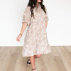 Railee Taupe Floral Button Down Dress