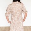 Railee Taupe Floral Button Down Dress