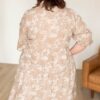 Railee Taupe Floral Button Down Dress