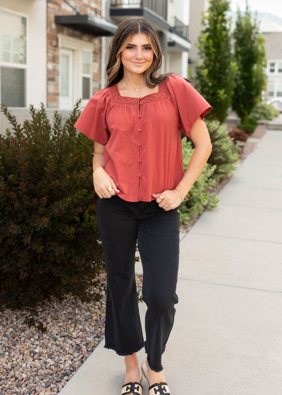 Randy Black Frayed Bootcut Pants