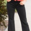 Randy Black Frayed Bootcut Pants
