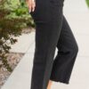 Randy Black Frayed Bootcut Pants