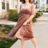 Reannah Dusty Rose Velvet Dress