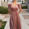 Reannah Dusty Rose Velvet Dress