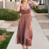 Reannah Dusty Rose Velvet Dress