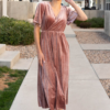 Reannah Dusty Rose Velvet Dress