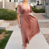 Reannah Dusty Rose Velvet Dress