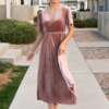 Reannah Dusty Rose Velvet Dress