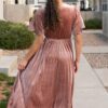 Reannah Dusty Rose Velvet Dress