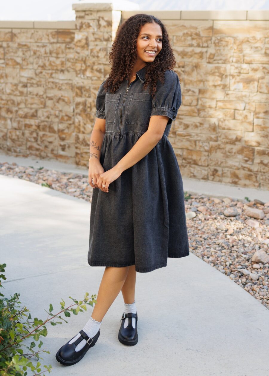 Reese Black Denim Dress