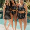 Retro Dot Ruffle Skirt w/ Bottoms
