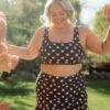Retro Dot Ruffle Skirt w/ Bottoms