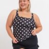 Retro Dot Square Neck Tankini Top
