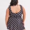 Retro Dot Boat-Neck Swim Dress