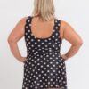 Retro Dot Boat-Neck Swim Dress