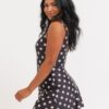 Retro Dot Boat-Neck Swim Dress