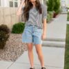 Rissa Navy Striped Top