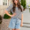 Rissa Navy Striped Top