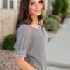Rissa Navy Striped Top