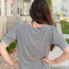 Rissa Navy Striped Top