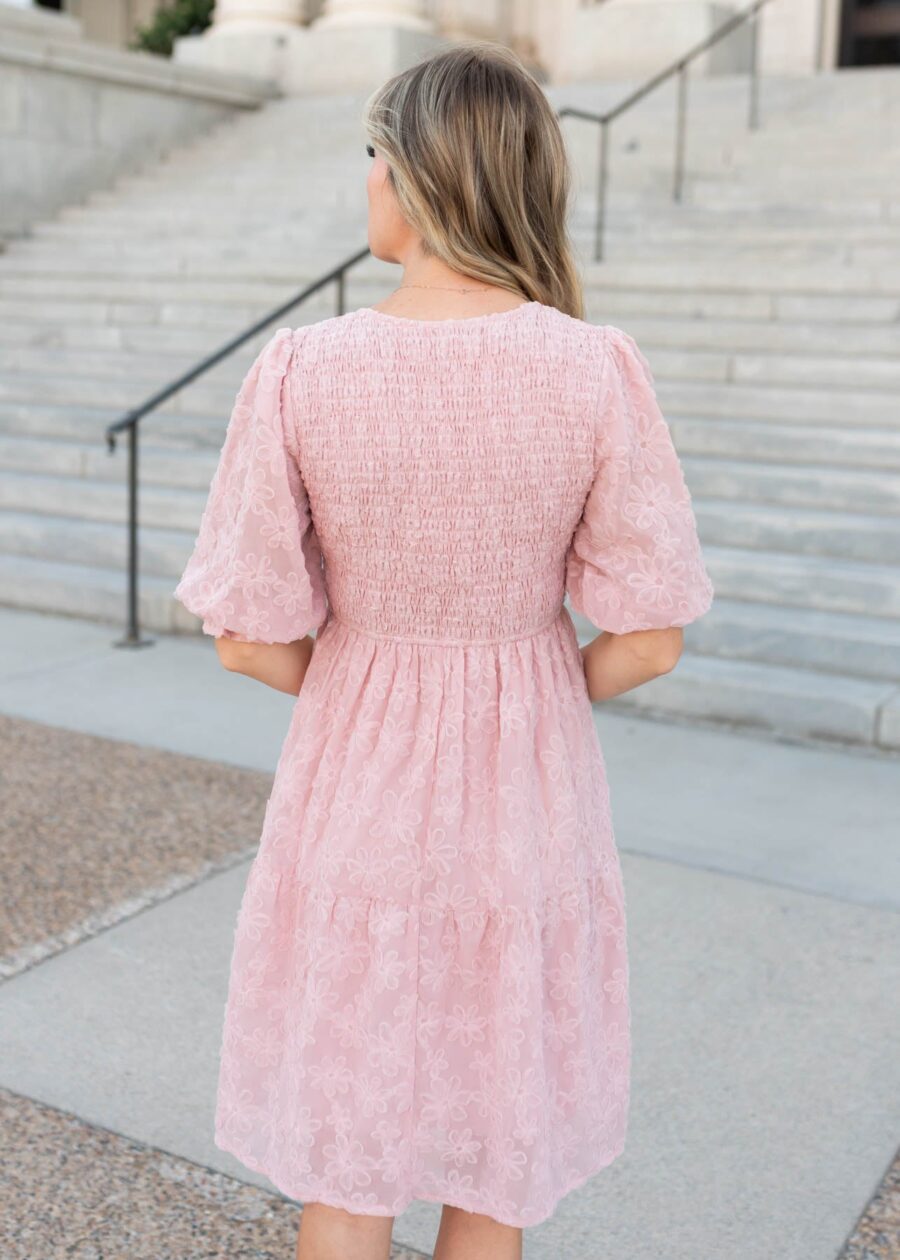 Robin Blush Floral Textured Dress