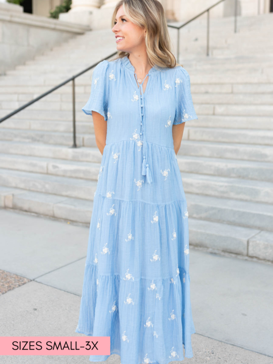 Rosa Blue Floral Dress