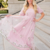 Rosa Dusty Pink Embroidered Dress