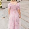 Rosa Dusty Pink Embroidered Dress