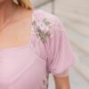 Rosa Dusty Pink Embroidered Dress